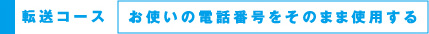 転送コース お使いの電話番号をそのまま使用する